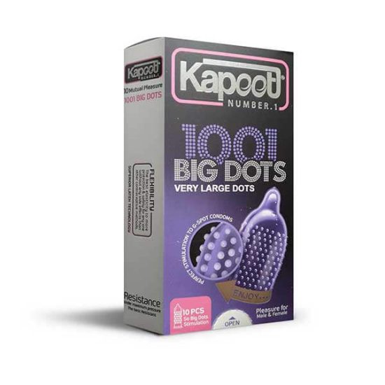 کاندوم کاپوت 1001 خار مدل BIG DOTS بسته 10 عددی